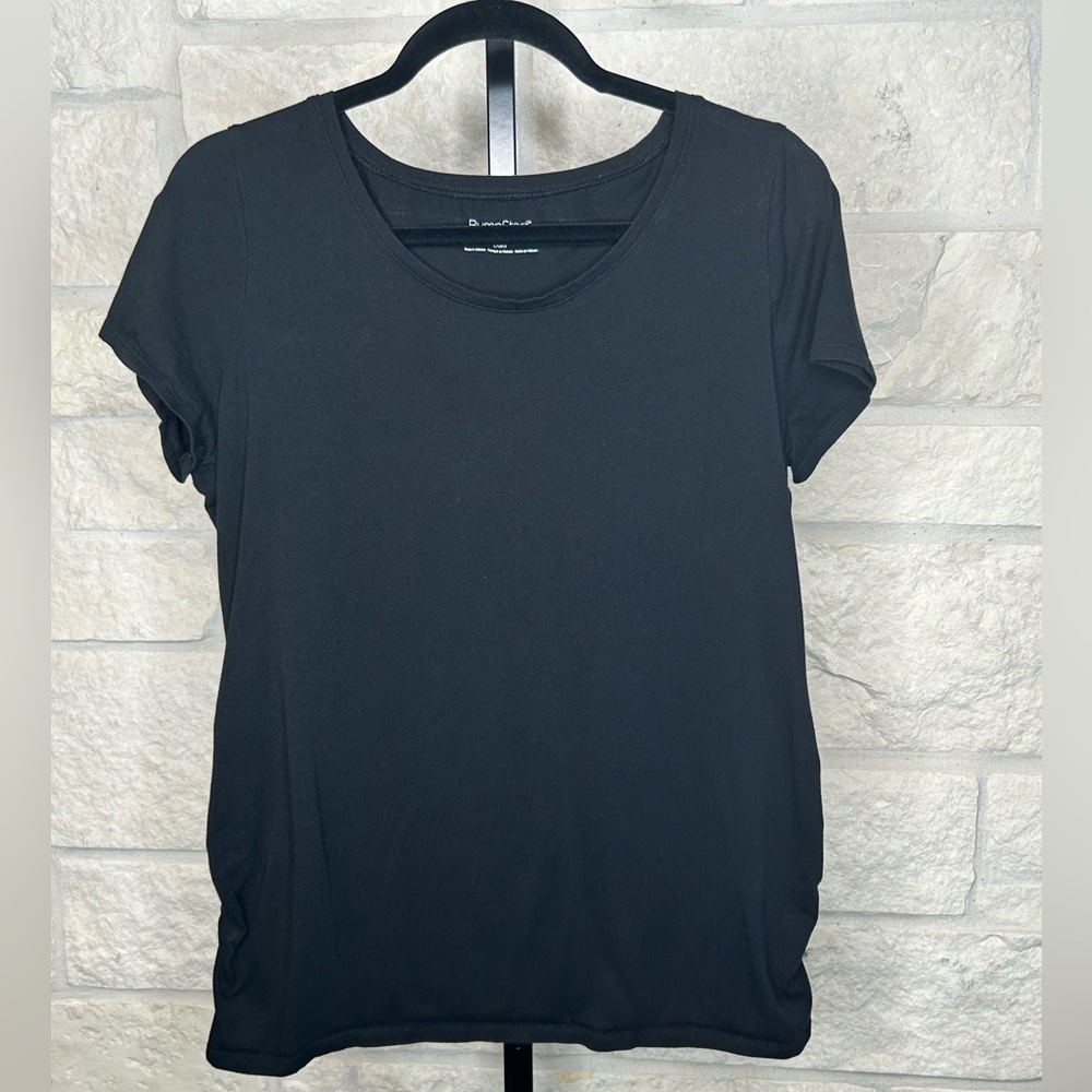 Bumpstart Maternity T Shirt Size Large Black Short Sleeves - Picture 2 of 4